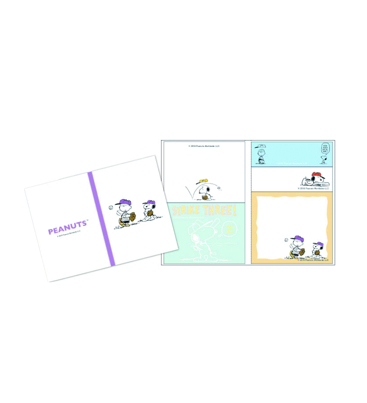 ブック型付箋 ベースボール スヌーピー Mari Hopely