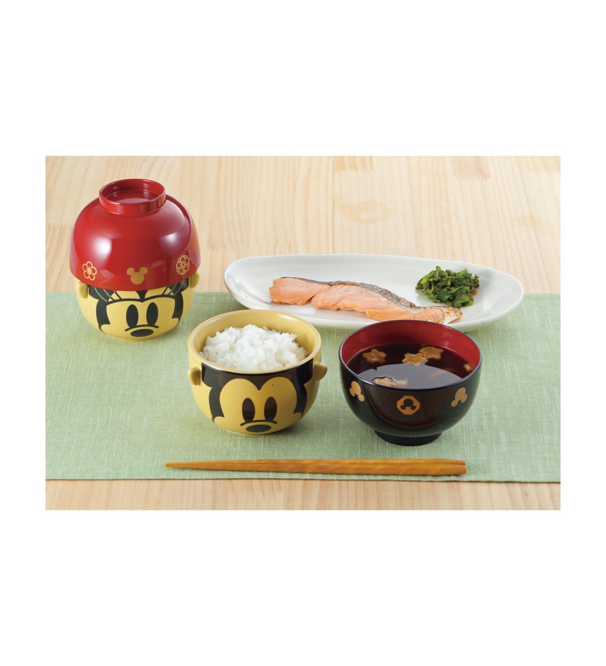 ディズニー 汁椀 茶碗 ペアセット 大 ミッキーマウス ミニーマウス Hopely