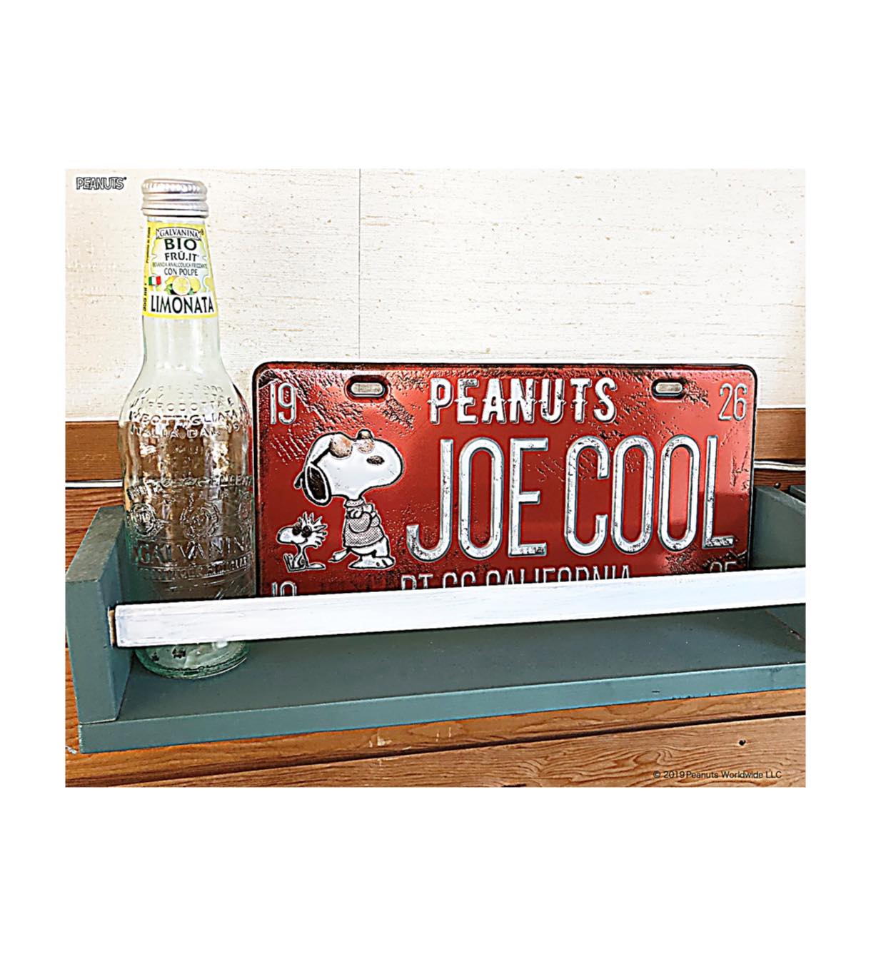 Peanuts Snoopy スヌーピー 壁に貼って剥がせる ナンバープレートウォールステッカー Joe Cool Hopely