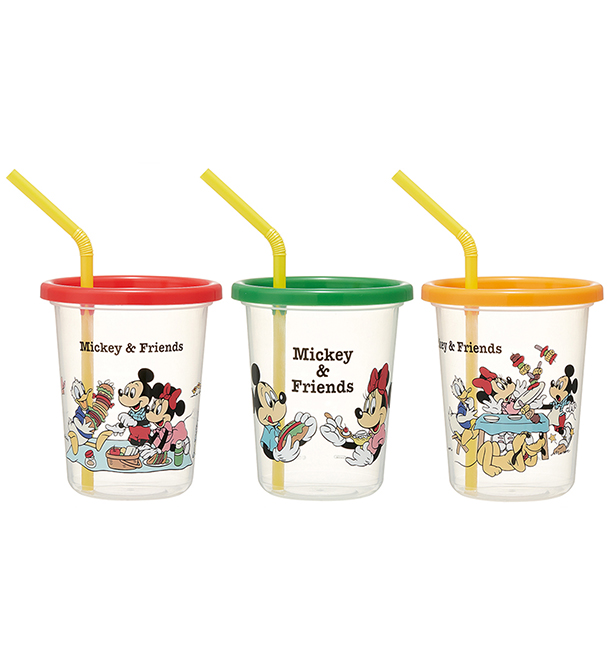 ストロー付タンブラー320ml 3個セット Mickey  Friends ピクニック | HOPELY