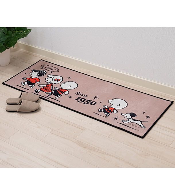 スヌーピー キッチンマット チェイス 45 1 ブラウン Hopely