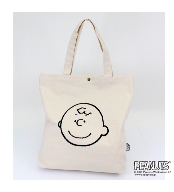 スヌーピー トートバッグ チャーリー ブラウン フェイス Siff Hopely