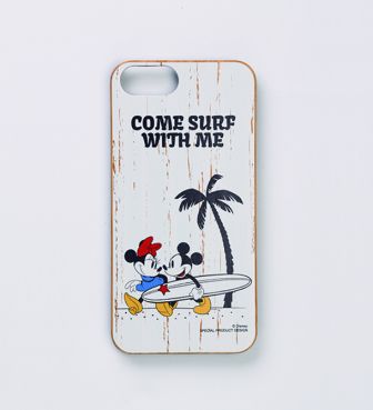 SURF MICKEY iPhone8Plus CASE BAMBOO COME SURF WITH ME ミッキー&ミニー