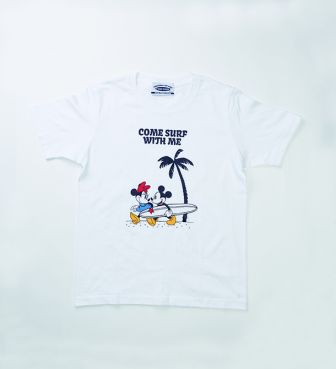 SURF MICKEY T-SHIRT COME SURF WITH ME ミッキー＆ミニー