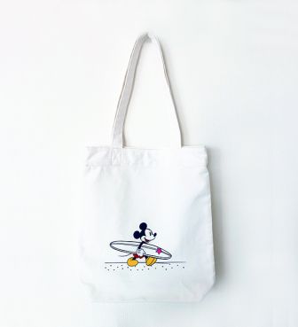 SURF MICKEY FLAT TOTE BAG Let's surf ミッキー