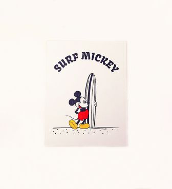 SURF MICKEY WALL CANVAS ART BORN TO SURF ミッキー