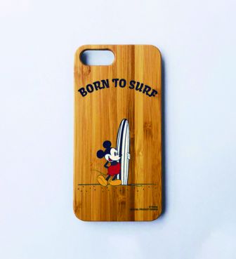 SURF MICKEY iPhone8Plus CASE BAMBOO BORN TO SURF ミッキー