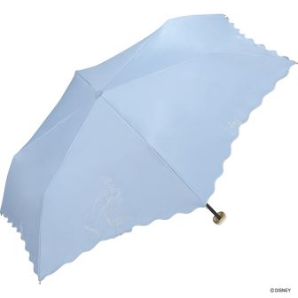 折りたたみ日傘 50cm 遮熱 サックス 遮光ドレススカラップミニ シンデレラ WORL