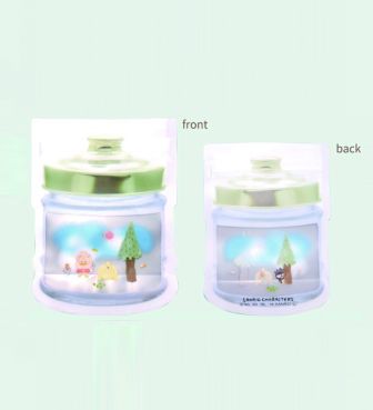 ジッパーバッグS あひるのペックル&ポムポムプリン&バッドばつ丸 ナチュラルフォレスト MARI