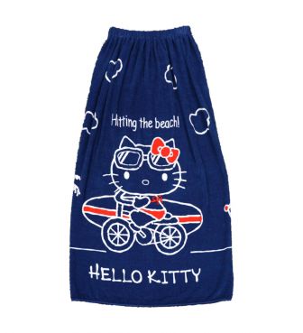 100cm丈スナップ付き巻きタオル レトロサーフキティ MARU