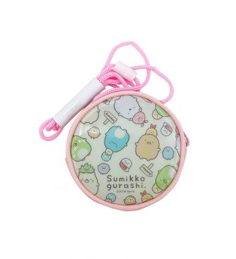 丸型ネックポーチ パターン ピンク すみっコぐらし SHOB