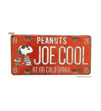 PEANUTS SNOOPY スヌーピー 壁に貼って剥がせる ナンバープレートウォールステッカー JOE COOL