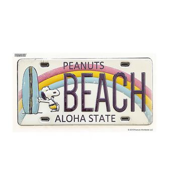 PEANUTS SNOOPY スヌーピー 壁に貼って剥がせる ナンバープレートウォールステッカー マリンビーチ