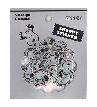 PEANUTS SNOOPY ぷっくり 箔入りフレークシール スヌーピーフェイス 5柄各5枚入り