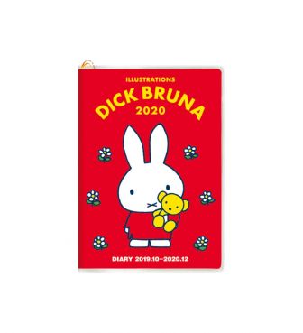 A6ダイアリー2020 マンスリー&ウィークリー 赤 くまちゃん抱き ミッフィー SQUA