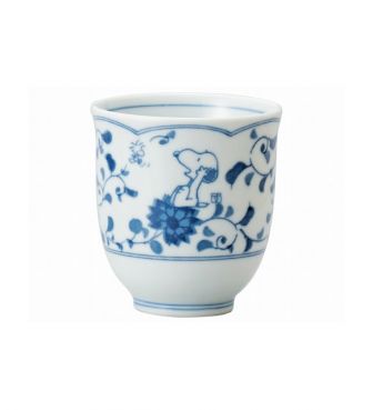 湯呑 藍唐草 スヌーピー