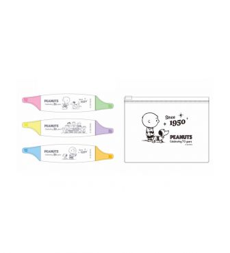蛍光マーカー(3本セット) 70th スヌーピーBSS