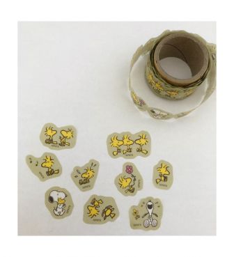 絵柄ひとつづつカットしても使えるペタロール ウッドストック 9デザイン 117カット入り