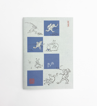 【miffy×鳥獣戯画】ミッフィー A5ノート 青灰 四マス MARI