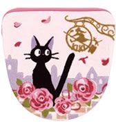魔女の宅急便 温水洗浄暖房用フタカバー ジジとデート ピンク