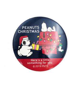 スヌーピー 缶バッジL プレゼント ブラザーXMAS MARI