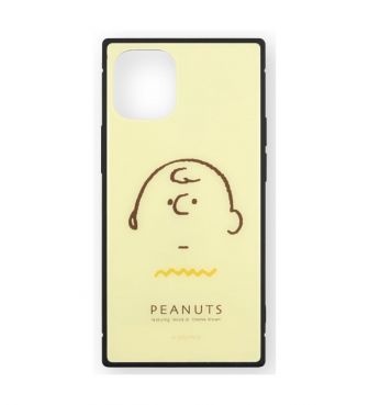 【予約 ピーナッツ】 iPhone12mini 対応 スクエアガラスケース チャーリー・ブラウン GOUR