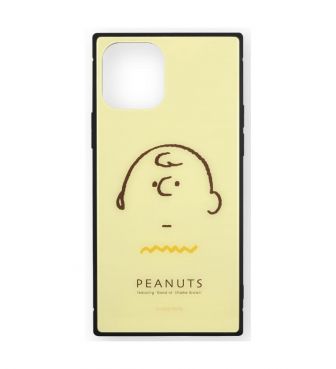 【予約 ピーナッツ】 iPhone12/12Pro 対応 スクエアガラスケース チャーリー・ブラウン GOUR