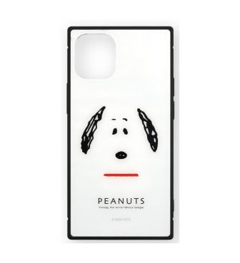 【予約 ピーナッツ】 iPhone12mini 対応 スクエアガラスケース スヌーピー GOUR
