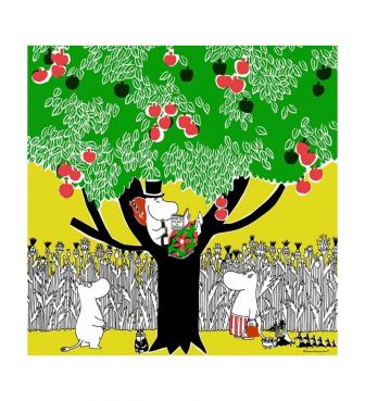 MOOMIN TRIBUTE WORKS ムーミン ハンカチ パパの休日 イエロー QUAT