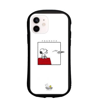 スヌーピー iphone12/12Pro対応 ハイブリッドガラスケース ドッグハウス GOUR