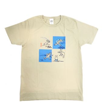 【miffy×鳥獣戯画】ミッフィー Tシャツ(M) 灰青 MARI