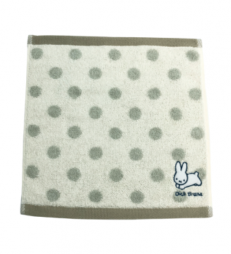 ミッフィー ワンポイント刺繍ハンカチ グレーうさぎ MARI