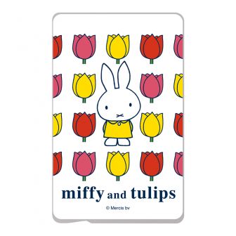 『ミッフィー』/ICカードステッカー/tulips_総柄ホワイト