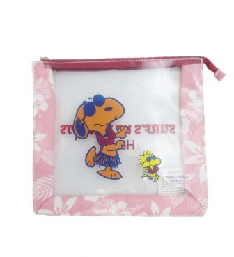 【SURF'S UP PEANUTS】CLEAR POUCH 【HIBISCUS】/ HULA DANCERS