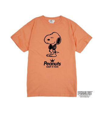 スヌーピー ピグメント 半袖 Tシャツ オレンジ
