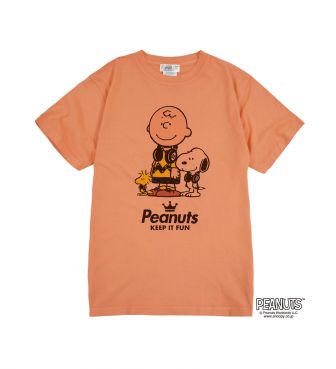ピーナッツ ピグメント 半袖 Tシャツ オレンジ
