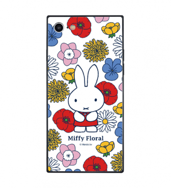 Miffy Floral iPhone SE(第2世代）/8/7 対応 スクエアガラスケース ホワイト GOUR