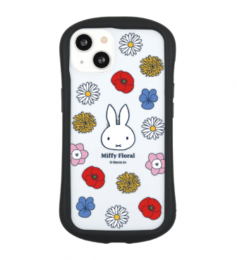 Miffy Floral iPhone 13mini/12mini 対応 ハイブリッドクリアケース GOUR