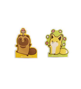 タヌキとキツネ ダイカットクリップ2個セット てあそび MARI