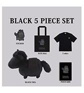 数量限定！＜UMA＞ワンポイント刺繍Tシャツつき！豪華5点セット・BLACK&WHITE Collection【BLACK】